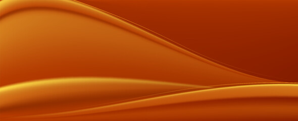 Elegant and abstract orange smooth curve background. Modern shiny orange gradient curve element. Suitable for banners, posters, covers, flyers, brochures, web, desktop, wallpaper. Vector