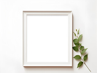 Elegant simple frame mock-up, 16x16 inch, white blank.