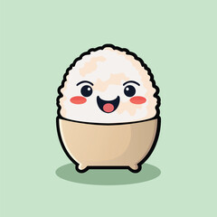 rice mascot character with an angry expression. vector illustration