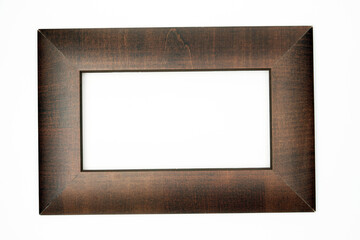 The frame is brown, the frame is brown with a small pattern on a white background.