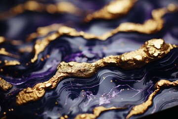  a close up of a blue and gold plate with a wavy design on the surface of the plate, with gold foiling on the edges of the edges of the plate, and the edge of the plate, and the edge of the plate,.