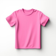Pink T-shirt isolated on white background. Mockup for placing your design.