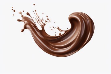  a splash of chocolate in the shape of a wave of chocolate on a white background with a splash of chocolate in the shape of a wave of chocolate on a white background.