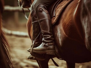 Obraz premium In the Saddle: Capturing the Essence of Horsemanship
