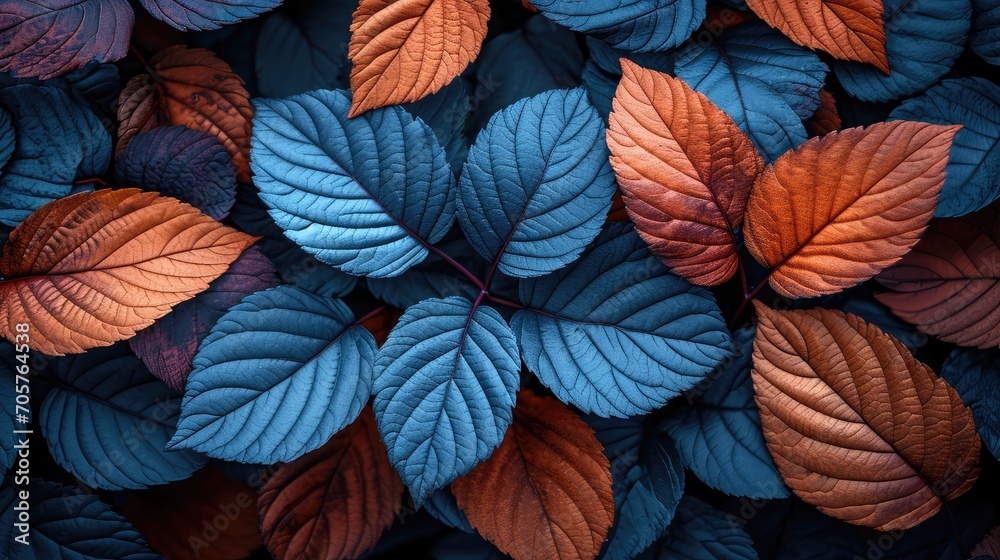 Poster Pile of colorful autumn leaves 