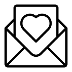 love letter line icon