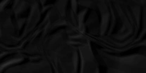 Black ripped wrinkly warp stain sill crumpled paper texture. black fabric textured crumpled paper background. panorama black paper texture background, crumpled pattern texture background.
