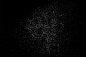 Distressed white grainy texture. Abstract dust overlay. Grain noise. White explosion on black background. Splash realistic effect. Vector illustration.	
 - obrazy, fototapety, plakaty