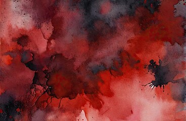 Ethereal Red Watercolor Abstraction background with Generative AI.