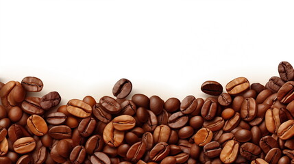 Obraz premium Coffee bean pattern, drawing, isolated white background, wallpaper, background. banner.