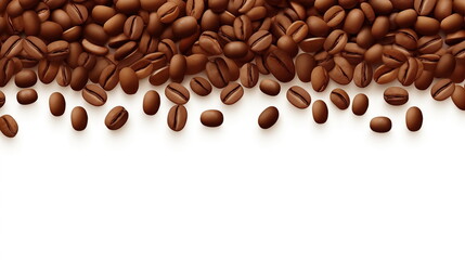 Obraz premium Coffee bean pattern, drawing, isolated white background, wallpaper, background. banner.