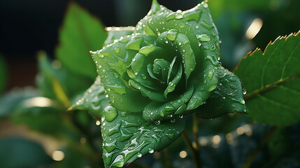 water drops on a rose