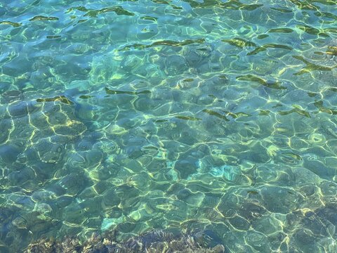 Sea clear water turquoise rippled surface 