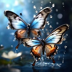 Butterfly on water