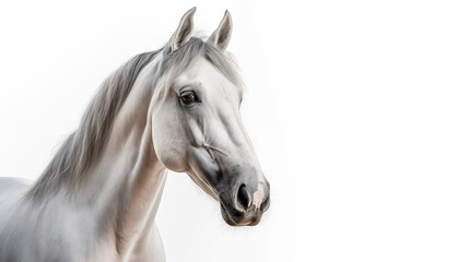 white horse isolated on background