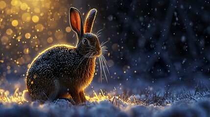 hare in the snow