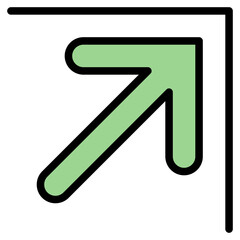 Diagonal Arrow Outline Color Icon