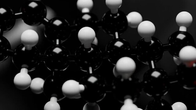 Closeup of 3D Testosterone molecule spinning, Low testosterone in men Male hormone for muscle mass bodybuilding steroid cycle,