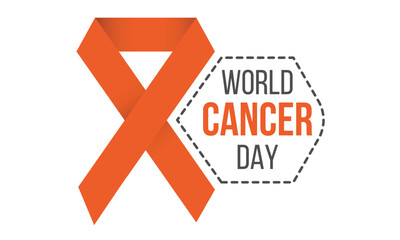 world cancer day, realistic cancer ribbon, 4 February, World Cancer Day with ribbon, important day 
