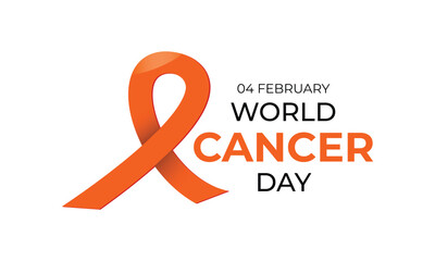 Fototapeta premium world cancer day, realistic cancer ribbon, 4 February, World Cancer Day with ribbon, important day 