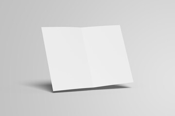 Blank bifold paper in a standing position