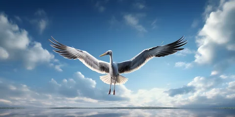 Deurstickers cranes flying in formation in the blue sky © Ziyan Yang