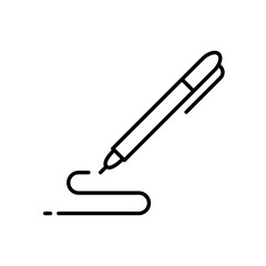 Pen, write icon. Simple outline style. Signature pen, paper, ink, sign, pencil, tool, education concept. Thin line symbol. Vector illustration isolated.