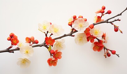 Fototapeta premium chinese new year branch chinese cherry background