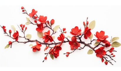 chinese new year branch chinese cherry background