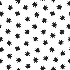 Seamless pattern with black stars