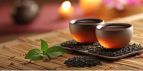 Assam Tea Elegance - A flavorful journey into the heart of Indian tea culture, with rich, malty aromas: A cozy tea setting featuring Assam tea - Rich Aromas in Every Sip - Soft, warm lighting