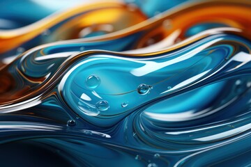  a close up of a blue and orange liquid with a drop of water on the bottom of the liquid and the bottom of the liquid on the bottom of the liquid.