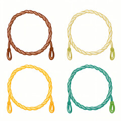 Fototapeta premium A Campling Rope, A Set Of Circular Objects With Handles