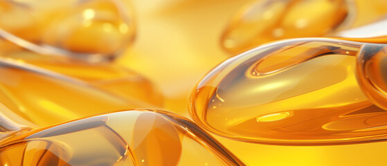 Dynamic arrangement of orange and yellow liquid.