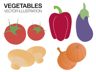 hand drawn vegetables, set of vegetables