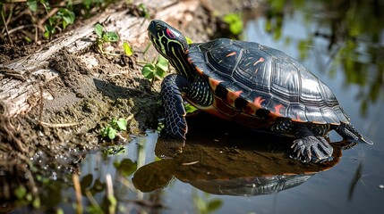 Fototapeta premium turtle on the rocks
