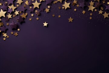  a purple background with gold stars and confetti sprinkles on the bottom of the image is a purple background with gold stars and confetti sprinkles on the bottom of the image.