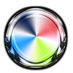 Gradient color chrome circle object