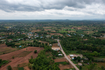 Aerial view of Ban Sapan village, Peaceful little village in Nan province,Thailand
