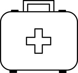 Obraz premium Doctors Bag for Coloring Page. Briefcase with the Symbol of the Medical Cross. Vector illustration