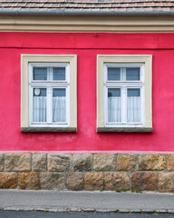 Fototapeta na wymiar Beautiful and colorful wooden window in Szentendre, Hungary 