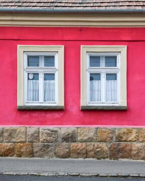 Beautiful and colorful wooden window in Szentendre, Hungary
