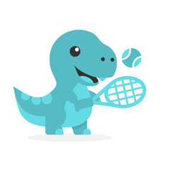 Happy cute sweet dinosaur wallpaper white background vector.