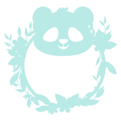 Happy cute sweet panda floral wallpaper background vector.