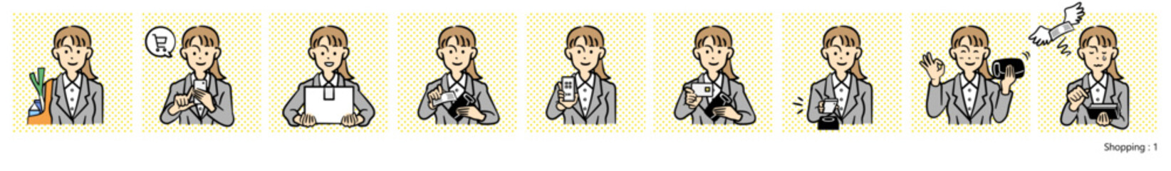 人物イラスト（買い物）