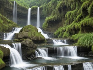 Waterfall view background design