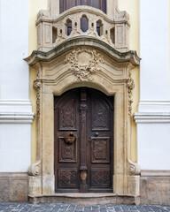 Beautiful old wooden door in Szentendre, Hungary