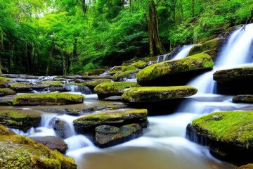 Obraz premium Waterfall view background design