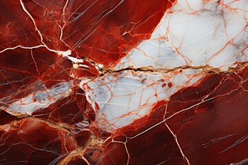  a close up of a piece of marble with red and gold veining on it and a white piece of marble with gold veining on the top of it.