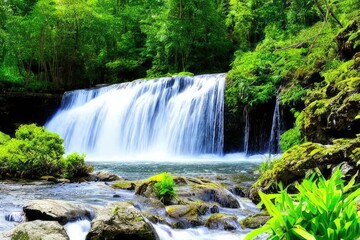 Waterfall view background design